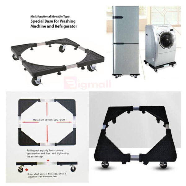 Adjustable & Movable Stand for Refrigerator/Washing Machine