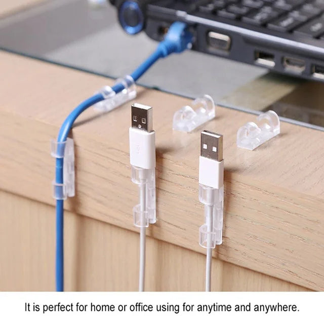 Transparent Cable Clips – Strong Self-Adhesive Wire Holder – Lets Cart Pk