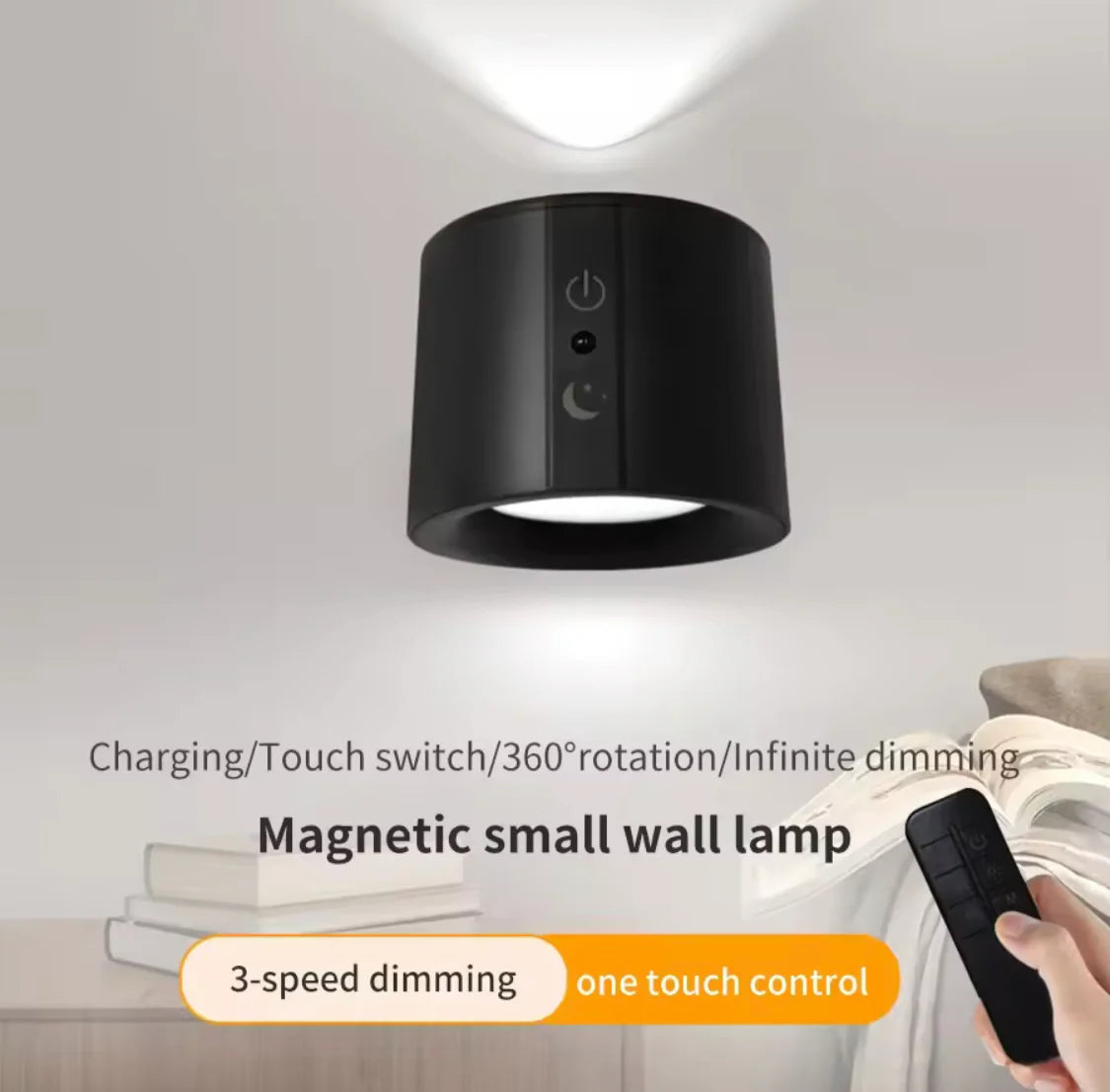 Double Head LED Wall Lamp – 360° Rotatable with Magnetic Holder