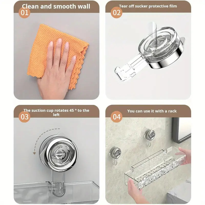 Acrylic Suction Cup Storage Rack (Premium Quality)