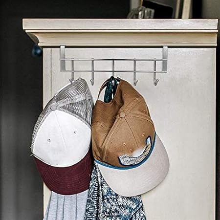 Over-the-Door 5-Hook Stainless Steel Organizer