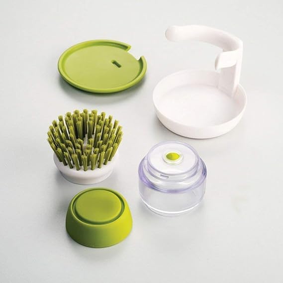 Scrub Soap Dispensing Brush with Storage Stand (Premium Quality)