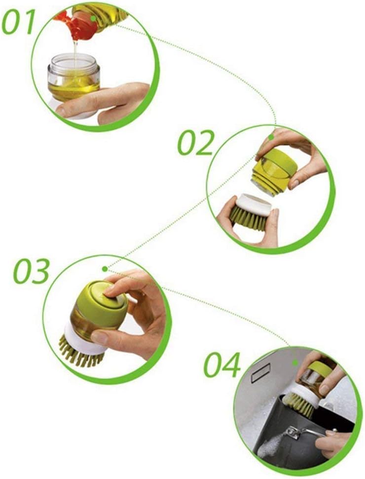 Scrub Soap Dispensing Brush with Storage Stand (Premium Quality)