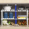 Expandable & Adjustable Under Sink Shelf Storage Rack