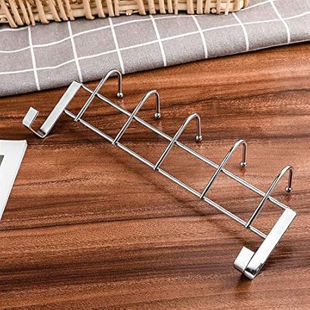 Over-the-Door 5-Hook Stainless Steel Organizer