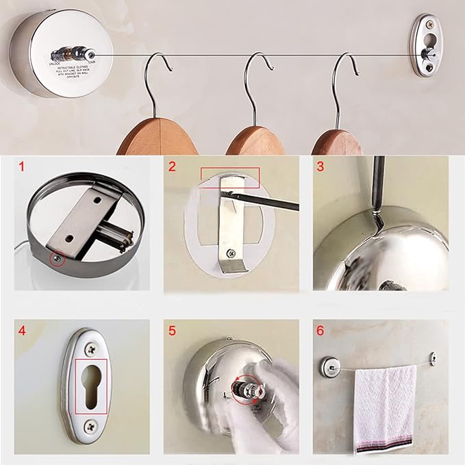 Retractable Stainless Steel Clothesline