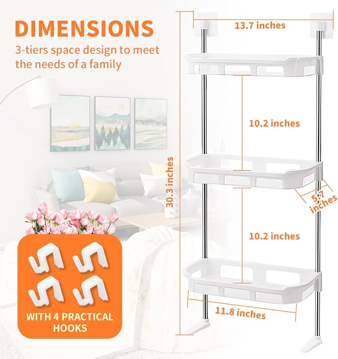 3-Tier Bathroom wall storage rack