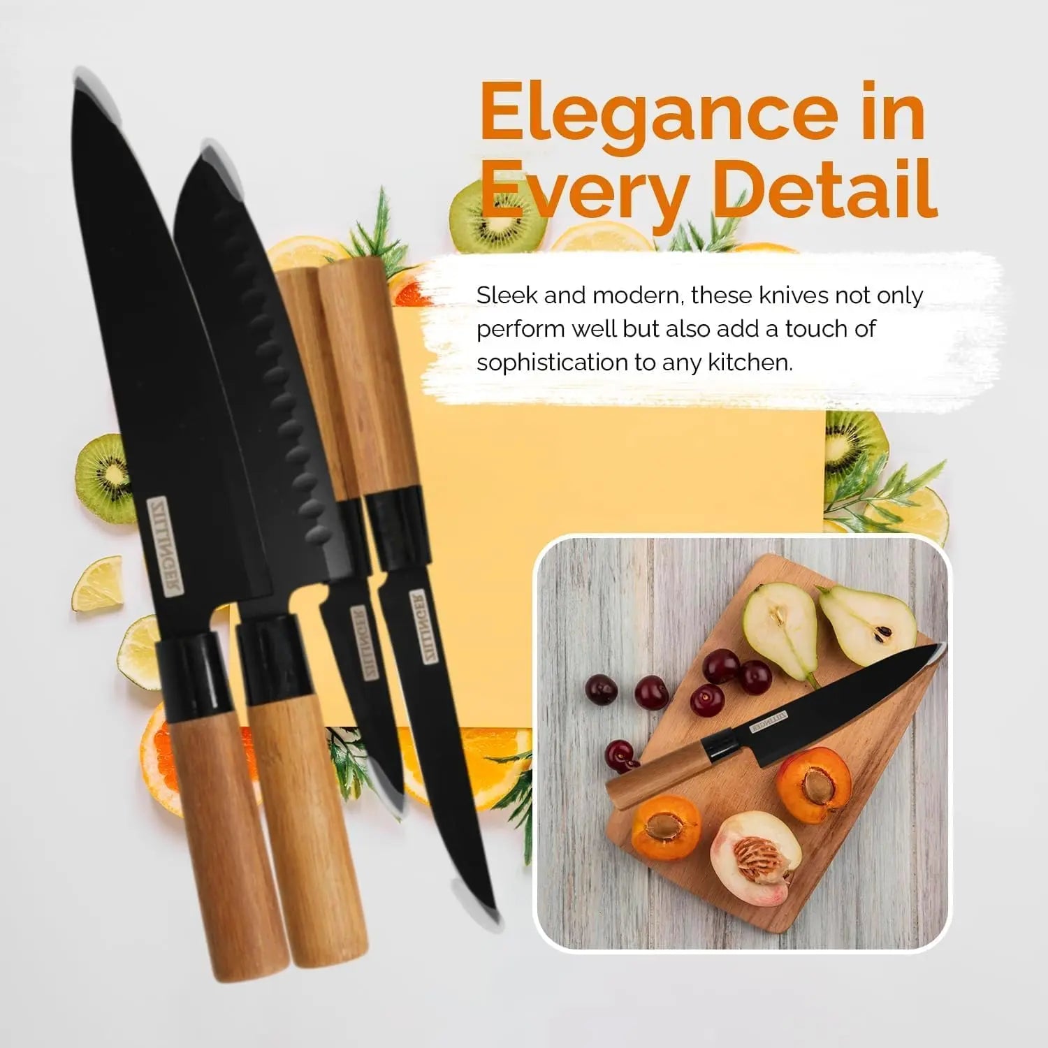 4-Piece Stainless Steel Kitchen Knife Set (Premium Quality)