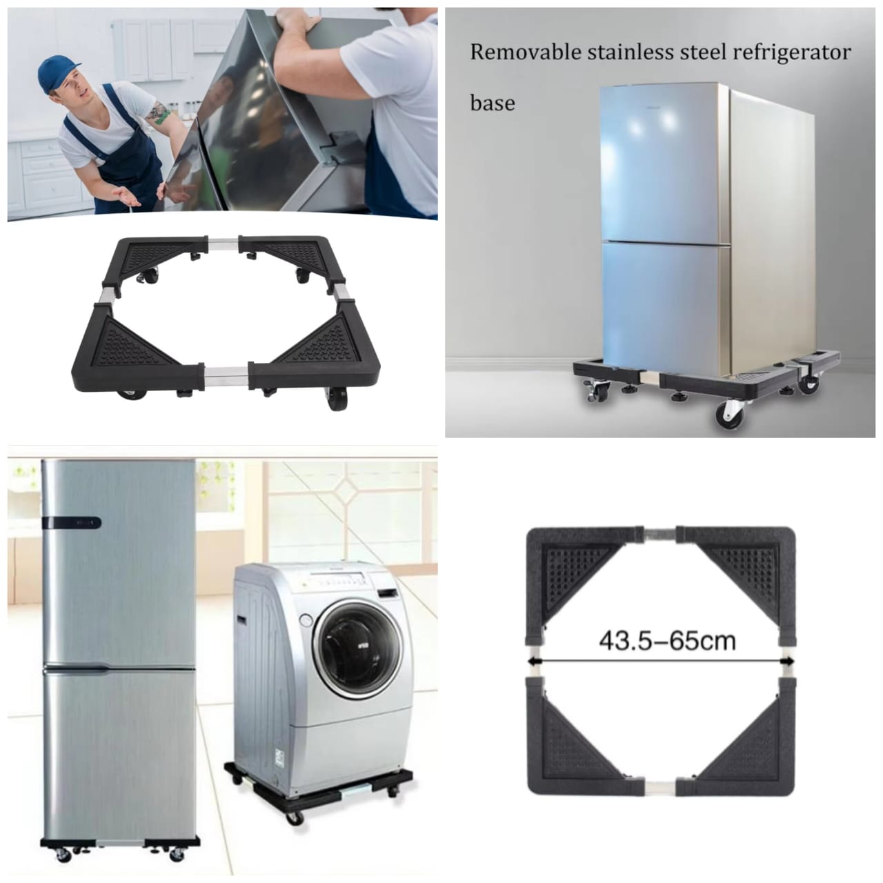 Adjustable & Movable Stand for Refrigerator/Washing Machine