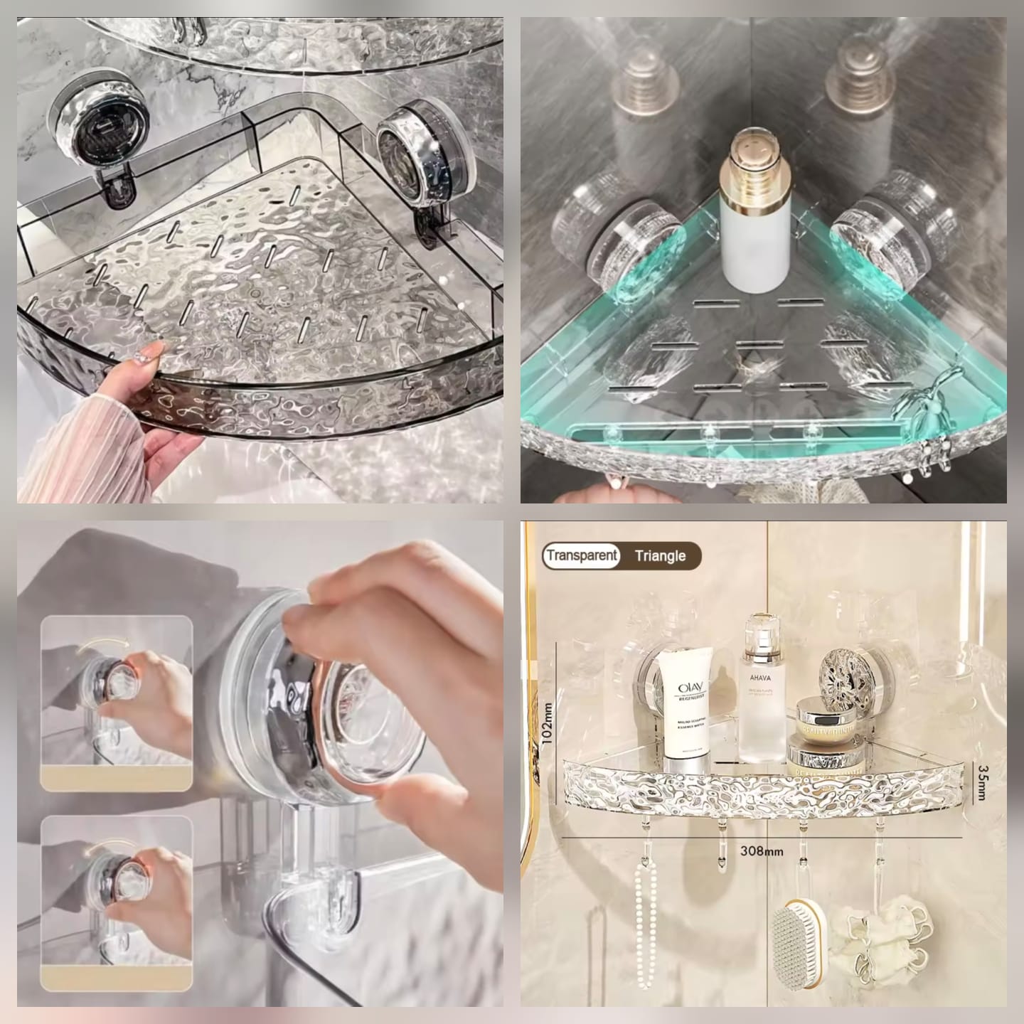 Acrylic Suction Cup Storage Rack (Premium Quality)