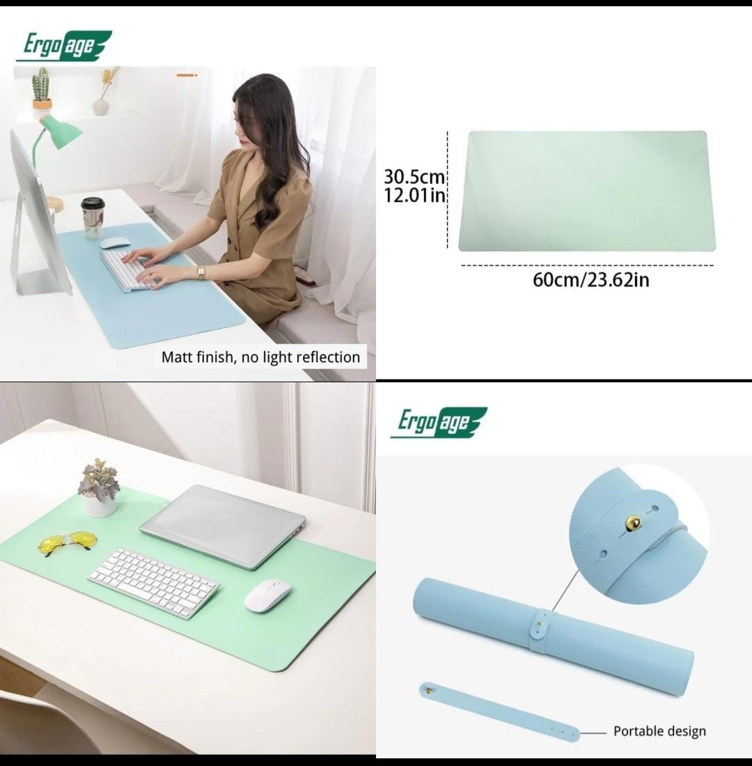 Large Double-Sided Leather Desk Pad