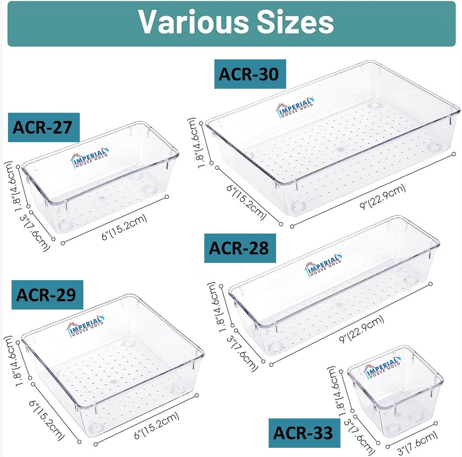 5PCS Drawer Organizer Tray Set
