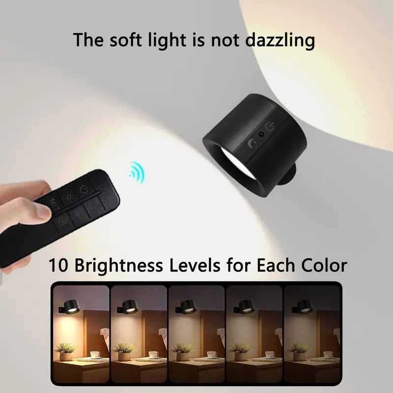 Double Head LED Wall Lamp – 360° Rotatable with Magnetic Holder