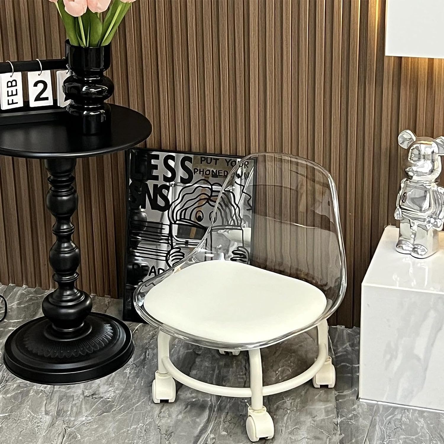 Acrylic 360° Rotatable Transparent Chair (Imported Quality)