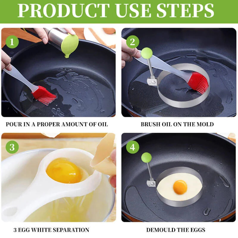 Stainless Steel Fried Egg Molds (Set of 4)